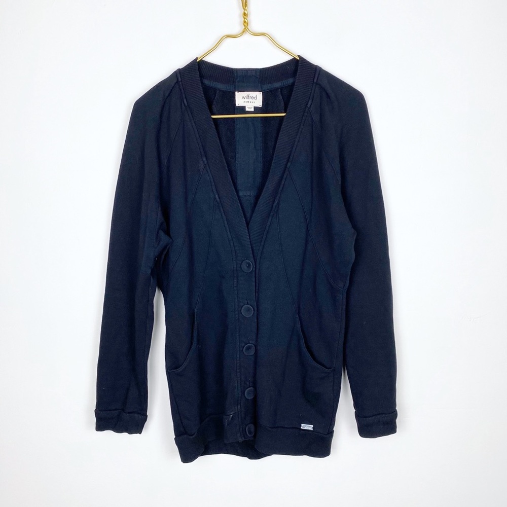 Wilfred Aritzia Black Knit Oversized Button Front Cardigan Size XS